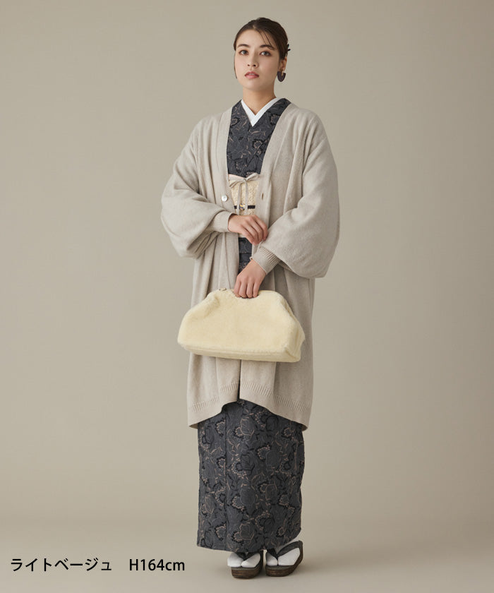 【YOUTOWA】カシミヤボリュームスリーブカーディガン