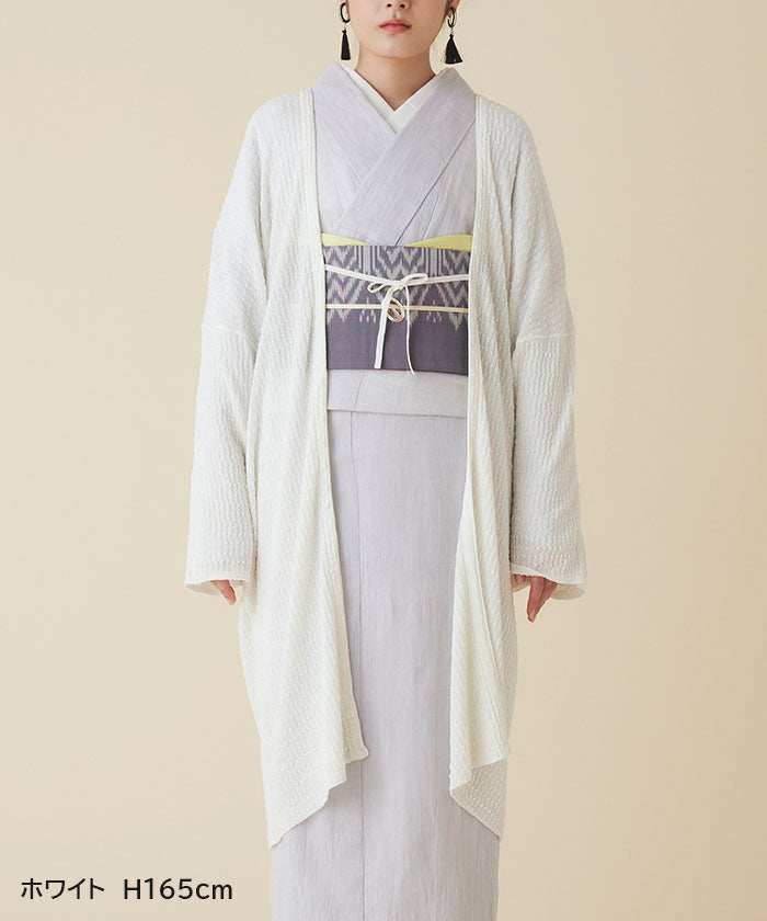 【YOUTOWA】SZヤーンリブ編みドットカーディガン