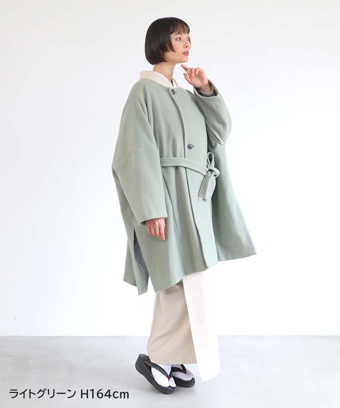 人気 YOUTOWA（ユウトワ）】スタンドカラー付きスクエアコート ジャケット・アウター